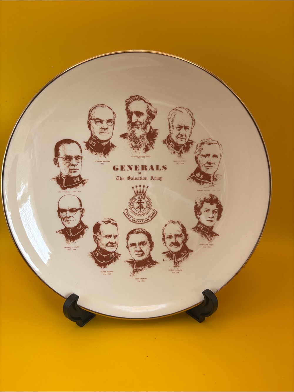 Generals of The Salvation Army Decorative Plate - Cream & Brown